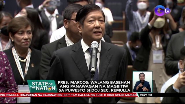 Pres. Marcos: Walang basehan ang panawagan na magbitiw sa puwesto si DOJ Sec. Remulla | SONA