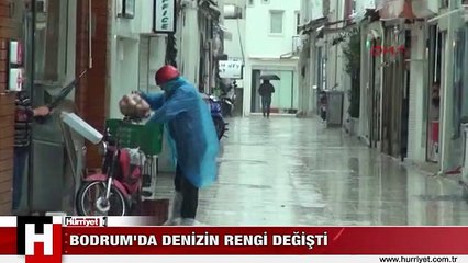 BODRUM'DA DENİZİN RENGİ DEĞİŞTİ