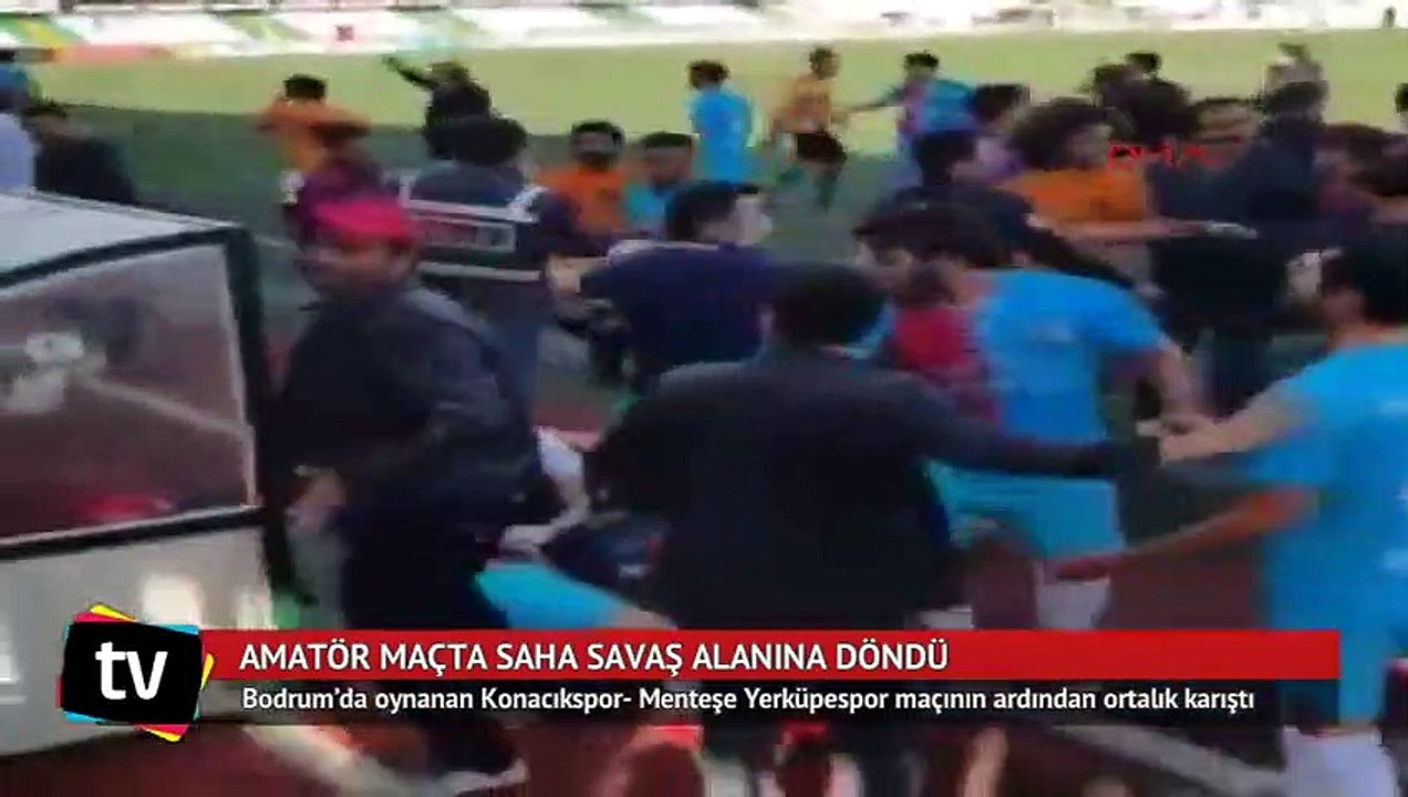 Amatör maçta saha savaş alanına döndü