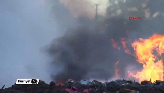 Bodrum'da çöplük yandı, gökyüzü dumanla kaplandı