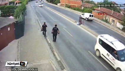Yaşlı bisiklet sürücüsü ölümün kıyısından böyle döndü