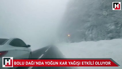 Bolu Dağı'nda yoğun kar yağışı etkili oluyor