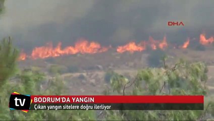 Bodrum'da korkutan yangın! Sitelere doğru ilerliyor
