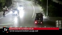 Çin’de kamyonet bisikletli çocuğu ezdi