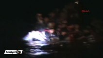 Bodrum 70 kaçağın denizin ortasında yaşadığı can pazarı kamerada