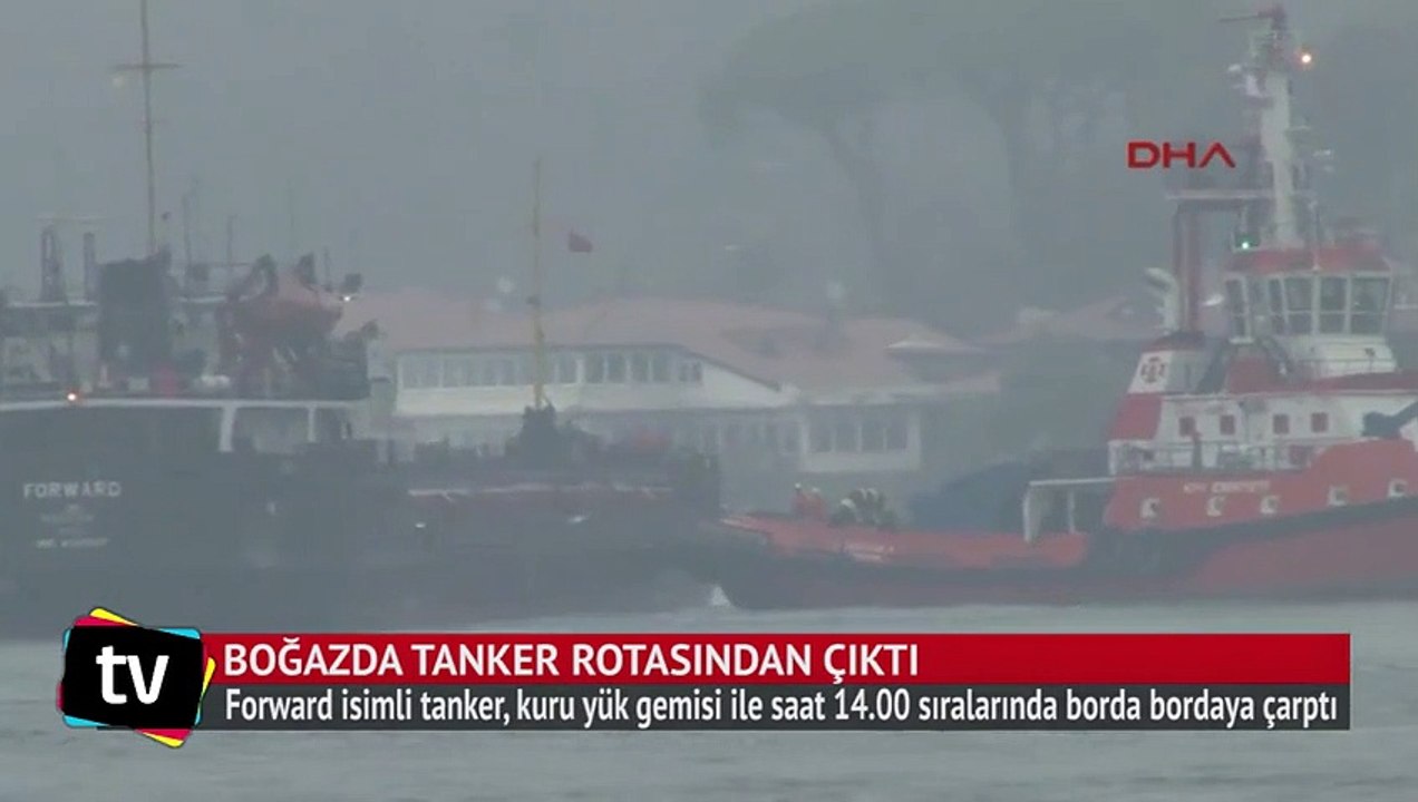 Boğazda tanker rotasından çıktı