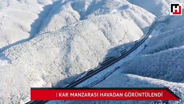 Bolu Dağı'nın kar manzarası havadan görüntülendi