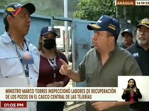 MinAguas inspeccionó trabajos de recuperación de los pozos del casco central de Las Tejerías