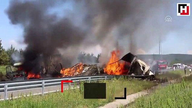 TEM otoyolu Bolu kesiminde trafik kazası