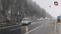 Bolu Dağı’nda kar yağışı devam ediyor