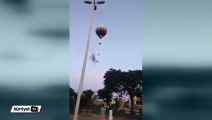 Uçan balondan havai fişekle mahalleyi bombalama