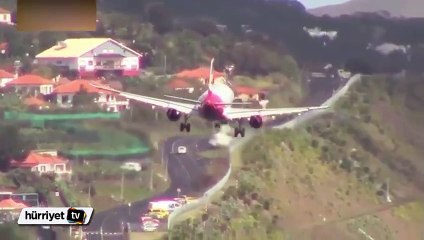 Uçak böyle iniş yaptı