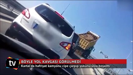 Kamyon sürücüsünden şoke eden hareket