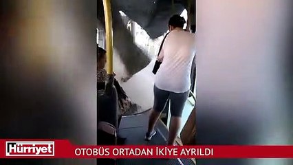 Otobüs ortadan ikiye ayrıldı
