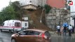 Building in Istanbul defies laws of physics after landslide takes away foundation