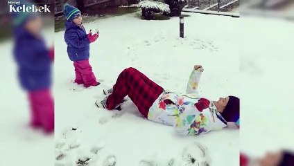 Ceyda Düvenci ve ailesinin kar sevinci