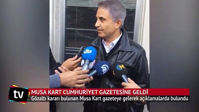 Gözaltı kararı bulunan Musa Kart Cumhuriyet Gazetesi’ne geldi
