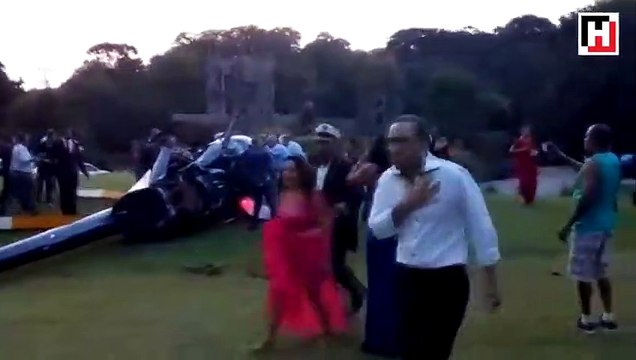 Düğünde facia! Helikopter herkesin gözü önünde yere çakıldı…
