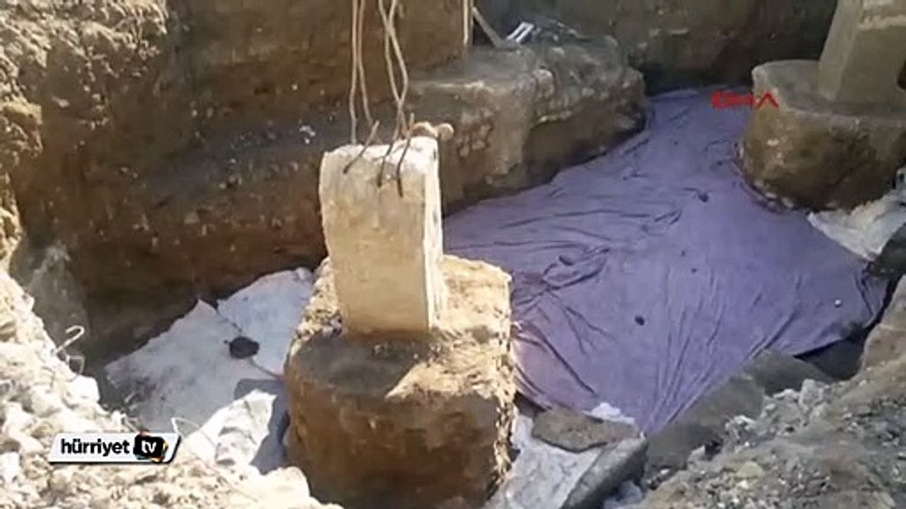 Kadirli'de tarihi hamam kalıntıları ve mozaik bulundu