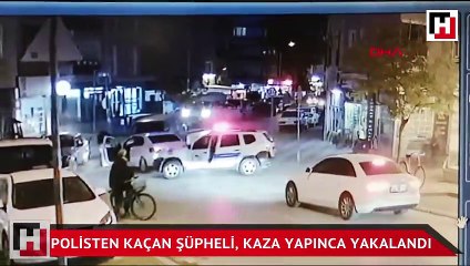 Polisten kaçan şüpheli, kovalamaca sırasında kaza yapınca yakalandı