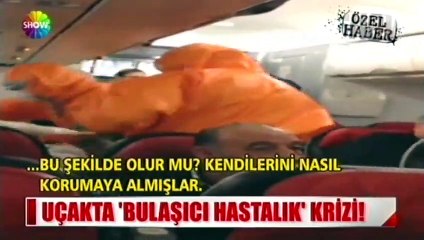 Uçakta bulaşıcı hastalık paniği