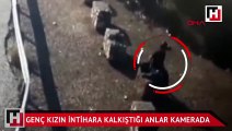 Genç kızın denize atlayıp, intihara kalkıştığı anlar, kamerada