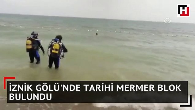 İznik Gölü'nde tarihi mermer blok bulundu