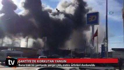 Şantiyede yangın çıktı, metro seferleri durduruldu