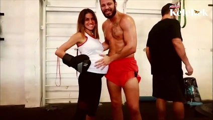 Doğuma günler kala ringe çıktı