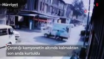 Ölümle burun buruna! Kamyonetin altında kalmaktan son anda kurtuldu