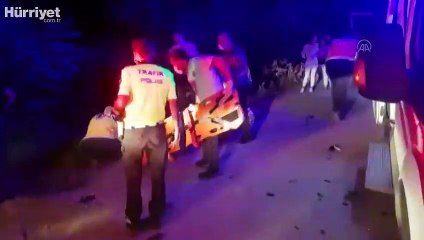 Kontrolden çıkan otomobil köprüden dereye uçtu