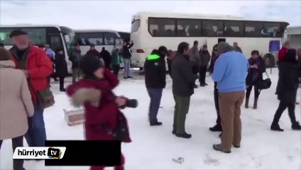 Kar kaplı Peribacaları büyüledi