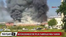 Büyükçekmece'de iplik fabrikasında yangın
