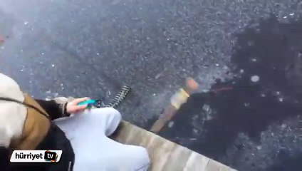 Donmuş gölde torpil patlatmak
