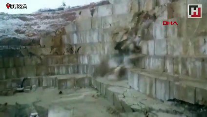 Mermer madeninde göçük anbean kameralara böyle yansıdı