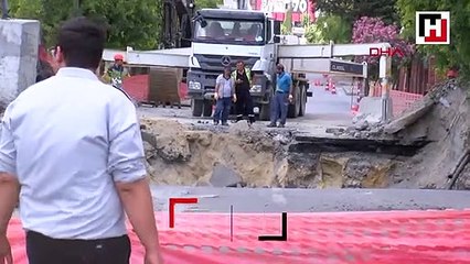 Bahçelievler'de caddede çökme