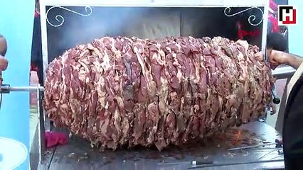 650 kiloluk cağ kebabı ile rekor kırdılar