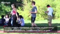 Sokağa çıkma yasağı kalktı, vatandaşlar Caddebostan Sahili'ne akın etti