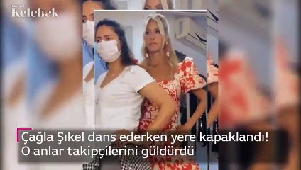 Çağla Şıkel dans ederken yere kapaklandı! O anlar takipçilerini güldürdü