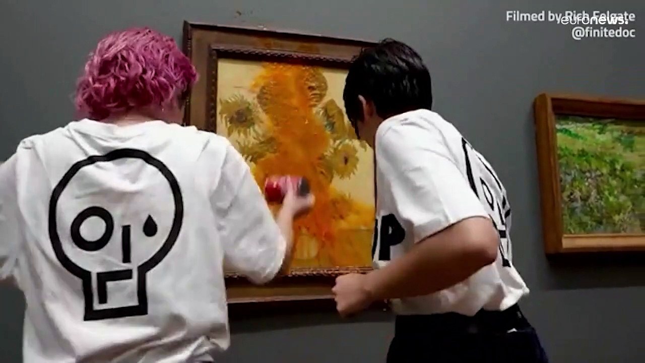 Klimaaktivisten ruinieren van Gogh-Kunstwerk in der Londoner National Gallery