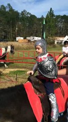 KNIGHT LOGAN RIDES A HORSE!!!
