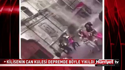 KİLİSENİN ÇAN KULESİ İNSANLARIN ÜZERİNE BÖYLE YIKILDI