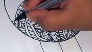 moon mandala pattern /zentangle/doodle drawing