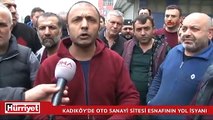 Kadıköy'de oto sanayı esnafının yol isyanı