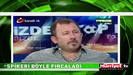 CANLI YAYINDA SPİKERİ BÖYLE FIRÇALADI