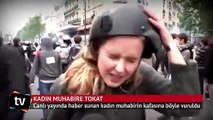 Kadın muhabir canlı yayında tokatlandı