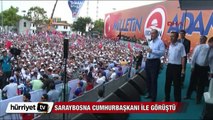 Erdoğan'ın Konya mitinginde Saraybosna ile canlı bağlantı kuruldu