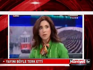 CANLI YAYINI BÖYLE TERK ETTİ