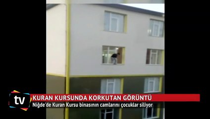 Kuran kursunun camları çocuğa sildirildi