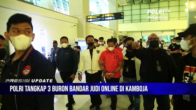 3 BURONAN BANDAR JUDI ONLINE YANG DITANGKAP DI KAMBOJA DIBAWA KE MABES POLRI